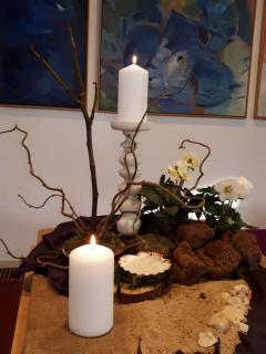 LIturgische bloemschikking 1e advent