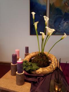 LIturgische bloemschikking 1e advent